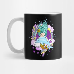 Cute Happy Mermaid Lover - Girly Cute Funny Design Mug